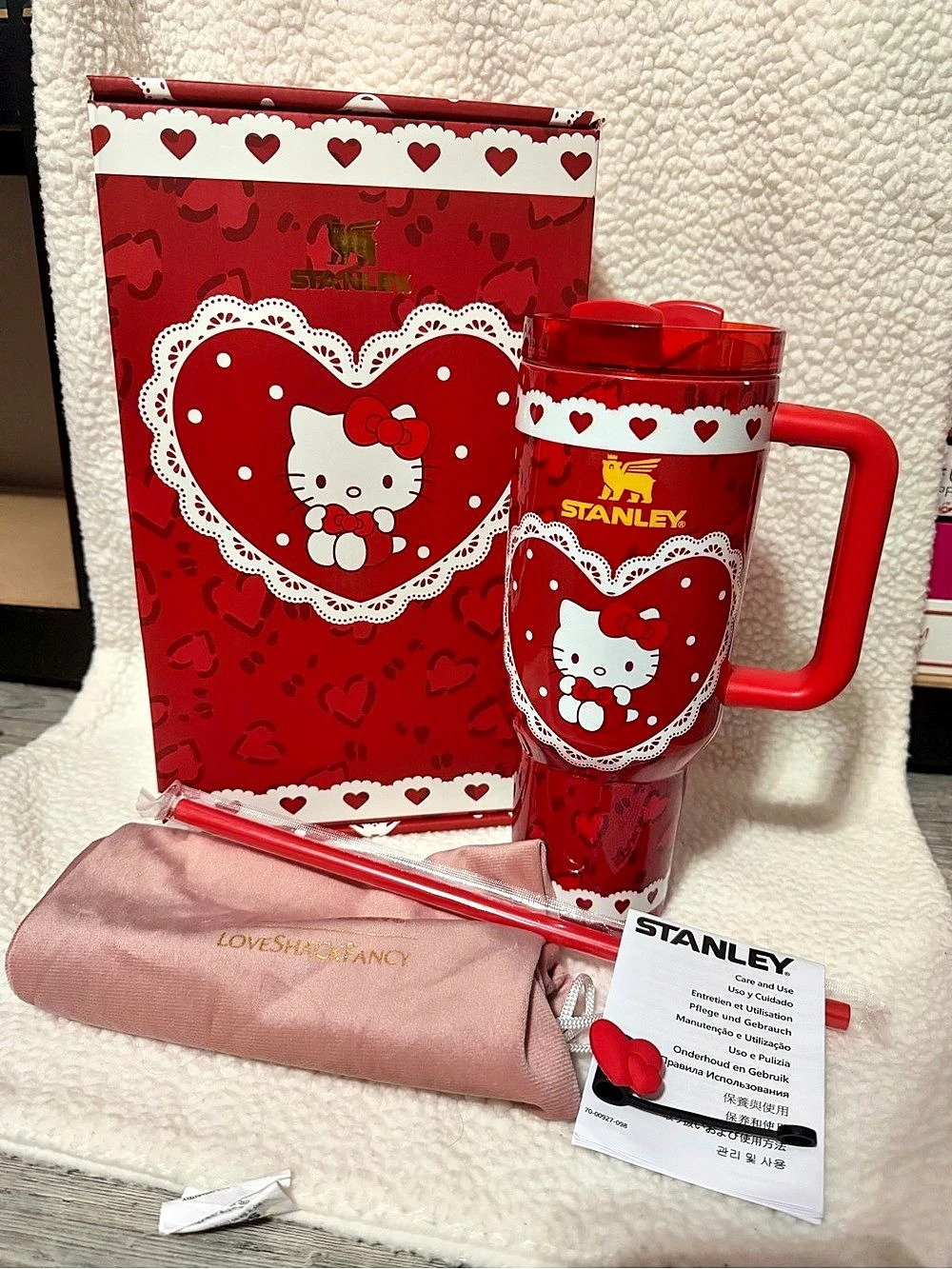 Stanley Hello Kitty Red & Pink Drinkware Set NWT